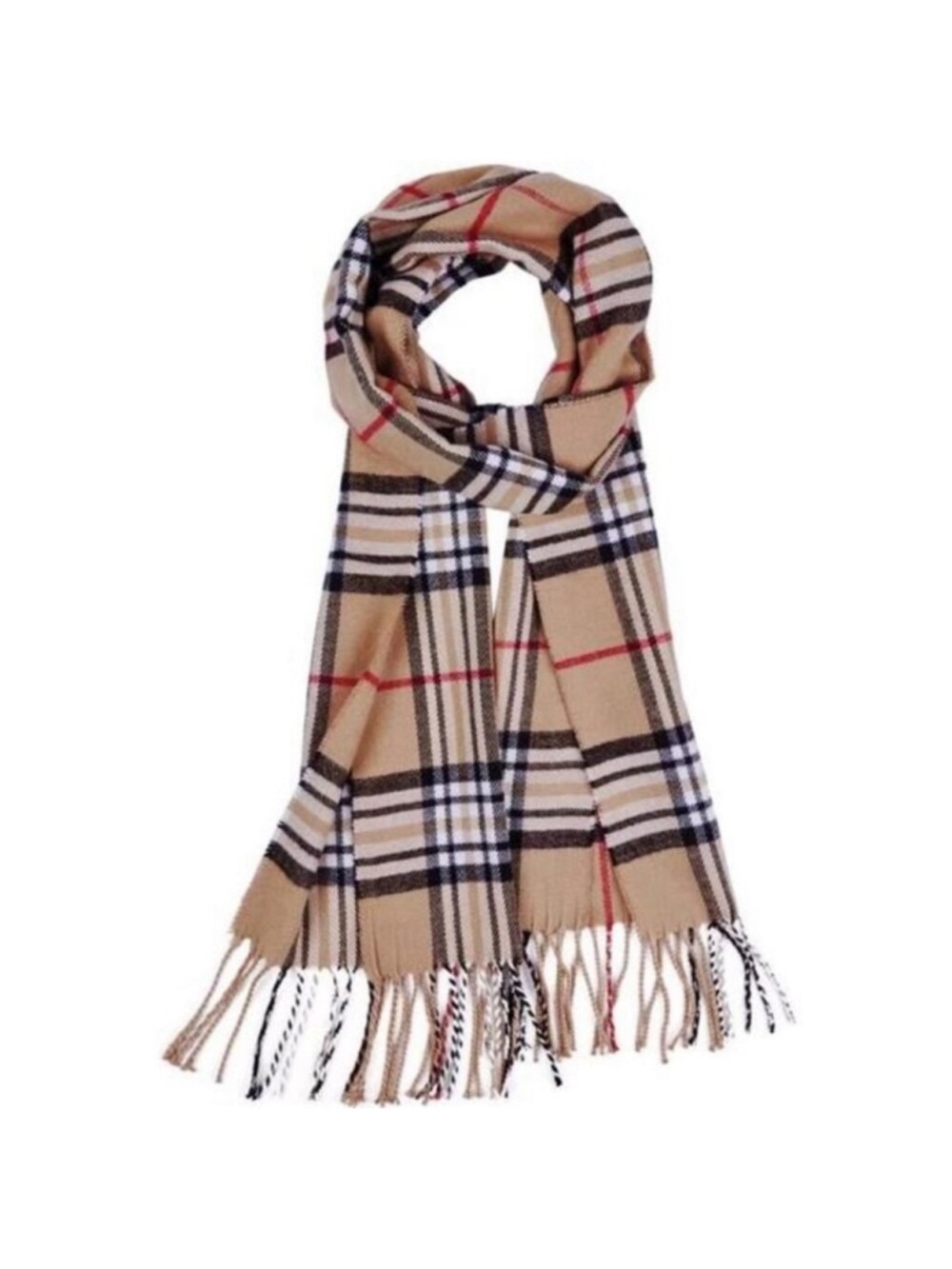 Brown Plaid Scarf for Men Women Cashmere Fall Warm Winter Soft Luxury Wraps Gift
